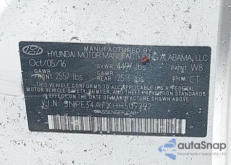 2017 Hyundai Sonata Sport/Limited z USA, uszkodzony, nr VIN 5NPE34AFXHH509292